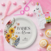 Pressed Flowers Wildflower Twins Baby shower Papieren Bordje (Feest)