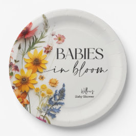 Pressed Flowers Wildflower Twins Baby shower Papieren Bordje