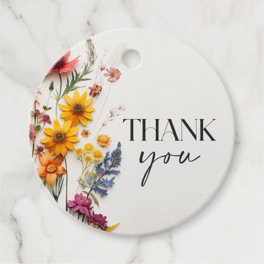 Pressed Flowers Wildflower Vrijgezellenfeest Label (Voorkant)