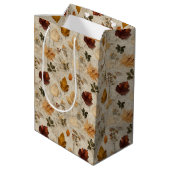 Pressed Leaves & Script Gift Bag Medium Cadeauzakje (Achterkant Gekanteld)