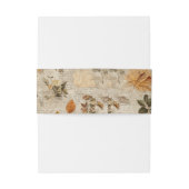 Pressed Leaves & Script Invitation Belly Band Uitnodigingen Wikkel (Achterkant Voorbeeld)