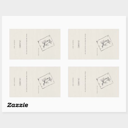 Pressed Rose- Ex Libris Bookplate -Library Label  (Vel)