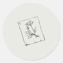 Pressed Rose- Regency Correspondence Ronde Sticker