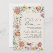 Pressed Wildflower Love In Bloom Bridal Shower Kaart (Voorkant)