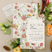 Pressed Wildflower Love In Bloom Bridal Shower Kaart