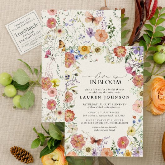 Pressed Wildflower Love In Bloom Bridal Shower Kaart