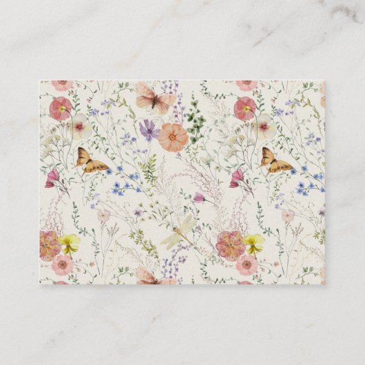 Pressed Wildflower Vrijgezellenfeest Kisses spel Informatiekaartje (Achterkant)