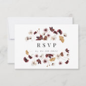 Pressed Wildflower Wedding RSVP Kaart (Voorkant)