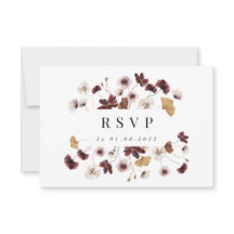 Pressed Wildflower Wedding RSVP Kaart