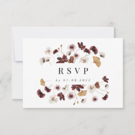 Pressed Wildflower Wedding RSVP Kaart