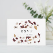 Pressed Wildflower Wedding RSVP Kaart (Staand voorkant)