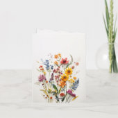 Pressed Wildflowers Baby shower bedankkaart (Achterkant)