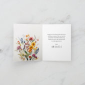 Pressed Wildflowers Baby shower bedankkaart (Binnen)