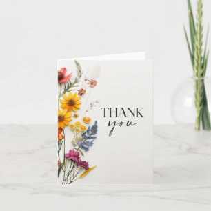 Pressed Wildflowers Baby shower bedankkaart