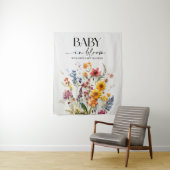 Pressed Wildflowers Baby shower Foto achtergrond Wandkleed (In situ)