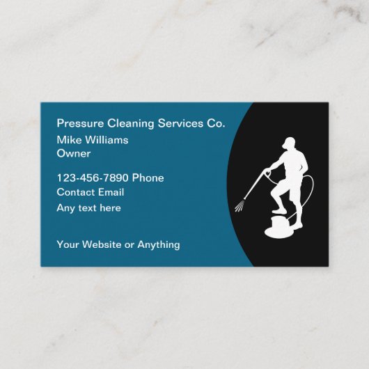 Pressure Cleaning Services Modern Business Cards Visitekaartje (Voorkant)