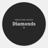 Pressure Makes Diamond Insrational Motivational De Ronde Sticker (Voorkant)
