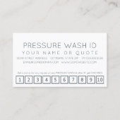 PRESSURE WASHER customer loyalty punch card (Achterkant)