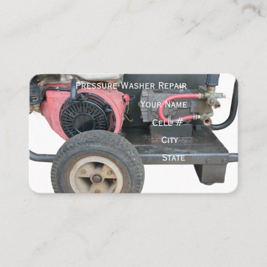 Pressure Washer Repair Business Card Visitekaartje (Voorkant)