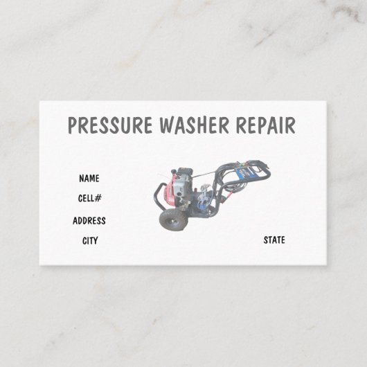 Pressure Washer Repair Visitekaartje (Voorkant)