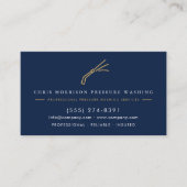 Pressure Washing Power Wash QR Code Navy Blue Visitekaartje (Voorkant)