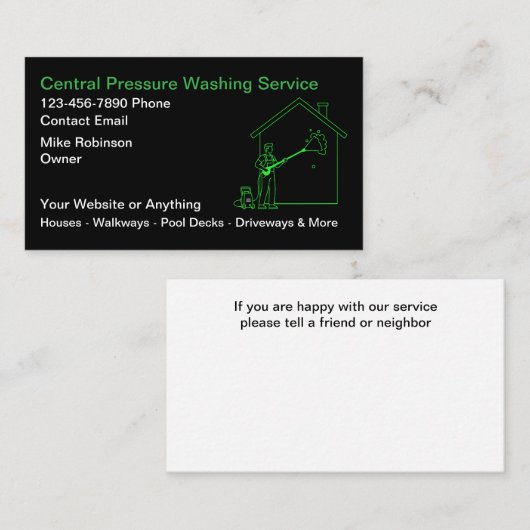 Pressure Washing Services Business Cards Visitekaartje (Voorkant / Achterkant)