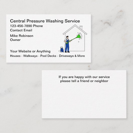 Pressure Washing Services Business Cards Visitekaartje (Voorkant / Achterkant)