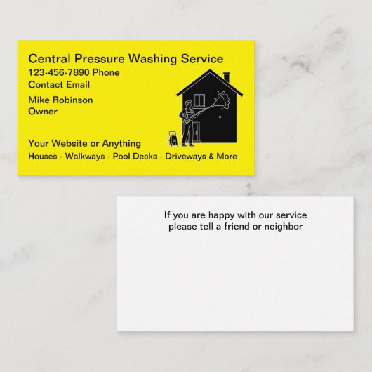 Pressure Washing Services Business Cards Visitekaartje (Voorkant / Achterkant)