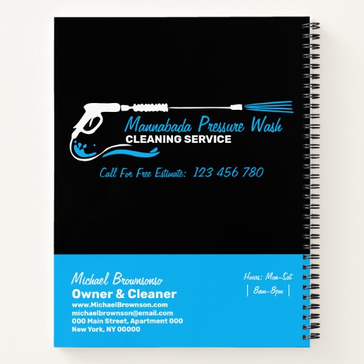 Pressure Washing Water Spray Gun Notitieboek (Achterkant)