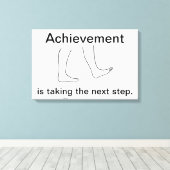 Prestatie is het nemen van de volgende stap Canvas (Insitu (Houten vloer))