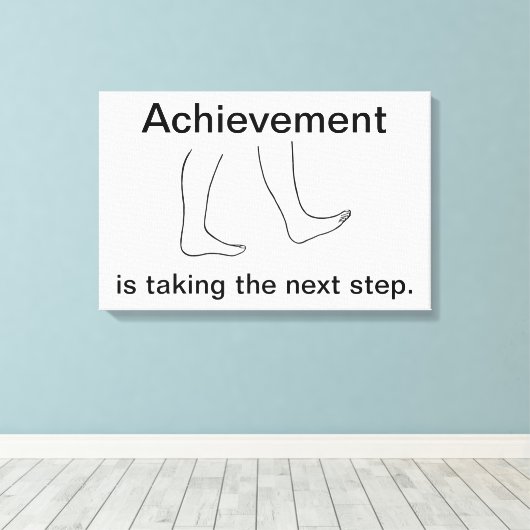 Prestatie is het nemen van de volgende stap Canvas (Insitu (Houten vloer))