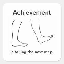 Prestatie is het nemen van de volgende stap Sticke