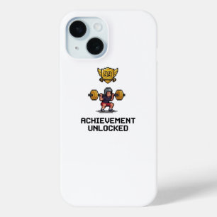 Prestatie Ontgrendeld Niveau 99 Pixel Gym Motivati iPhone 15 Case