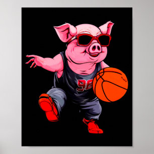 Prestatie van varkensbasketbalspeler poster