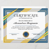 Prestatie Waardeer Certificaat (Voorkant / Achterkant)