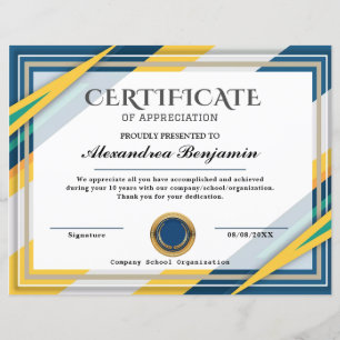 Prestatie Waardeer Certificaat