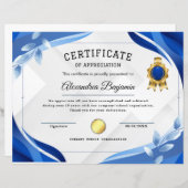 Prestatie Waardeer Certificaat (Voorkant / Achterkant)