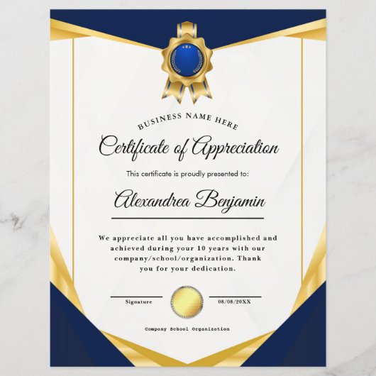 Prestatie Waardeer Certificaat (Voorkant)