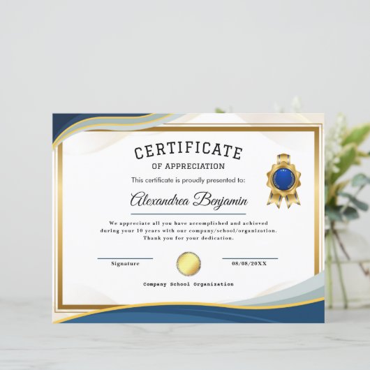 Prestatie Waardeer Certificaat (Staand voorkant)