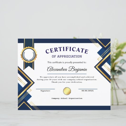 Prestatie Waardeer Certificaat (Staand voorkant)