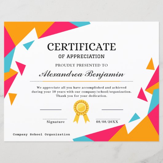 Prestatie Waardeer Certificaat (Voorkant)