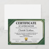 Prestatie Waarderen Goud Groen Certificaat (Voorkant / Achterkant)