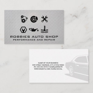 Prestaties auto-onderdelen   Achtergrond staal Visitekaartje