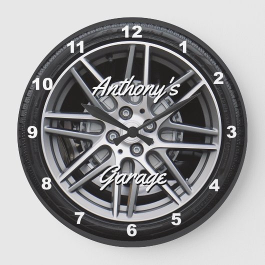 Prestaties autoband gepersonaliseerd grote klok (Voorkant)