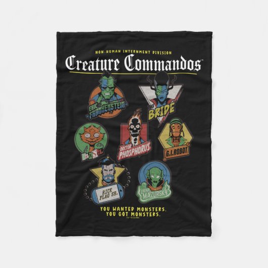 Prestaties van Monster Squad-badges Fleece Deken (Voorkant)