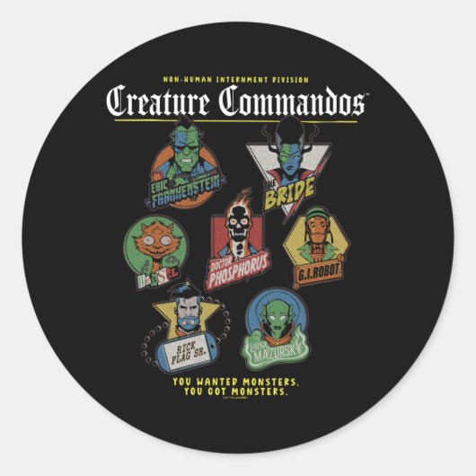 Prestaties van Monster Squad-badges Ronde Sticker (Voorkant)