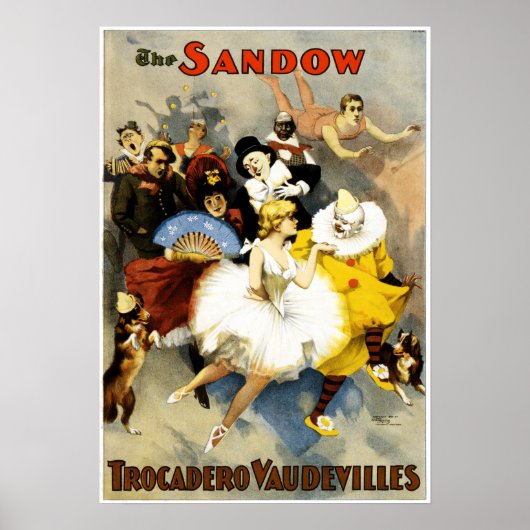 prestaties van Sandow Trocadero Vaudeville Poster (Voorkant)
