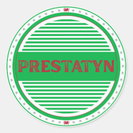 Prestatyn City Pride Embleem – Welshe identiteit Ronde Sticker
