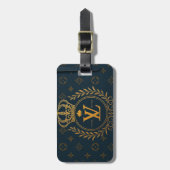 Prestige Ballpoint Pen – Royal Monogram "N" in Gol Bagagelabel (Voorkant verticaal)