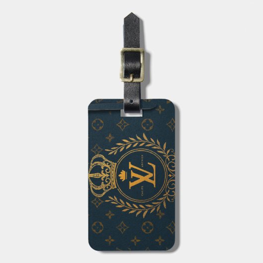 Prestige Ballpoint Pen – Royal Monogram "N" in Gol Bagagelabel (Voorkant verticaal)